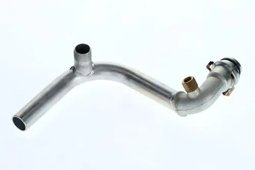 Vorlaufrohr aus Metall von Bosch, mit gebogenem Design und mehreren Anschlüssen. Geeignet für Heizungsanwendungen.